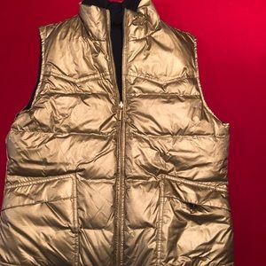 Ralph Lauren puff vest in gold metallic